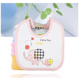 Yếm ăn dặm chống thấm hình chú voi ngộ nghĩnh cho bé, Yếm ăn dặm có dây buộc cho bé trai bé gái