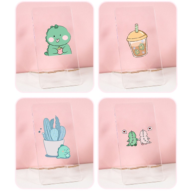 Giá đỡ điện thoại mica khủng long GDMC26 giá cute dễ thương trong suốt hoạt hình idol thần tượng
