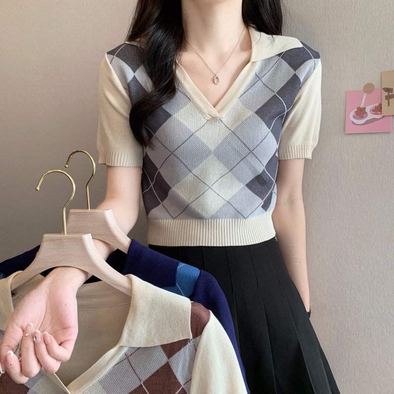 Áo dệt kim dáng ôm phong cách vintage thời trang dành cho nữ