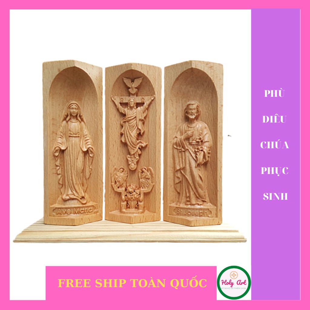 Tượng Chúa phục sinh - MẸ BAN ƠN MARIA BẰNG GỖ, KÍCH THƯỚC 15X7cm TƯỢNG LÀM QUÀ TẶNG