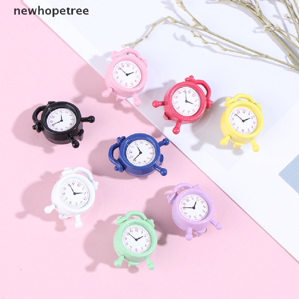 Đồng hồ báo thức mini bằng kim loại cho nhà búp bê