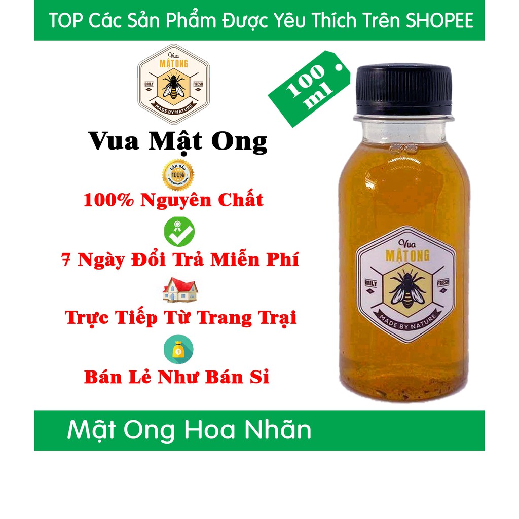 Mật Ong Hoa Nhãn Nguyên Chất 100ML  [ FREESHIP ] - Đền Gấp 10 Lần Nếu Phát Hiện Mật Giả