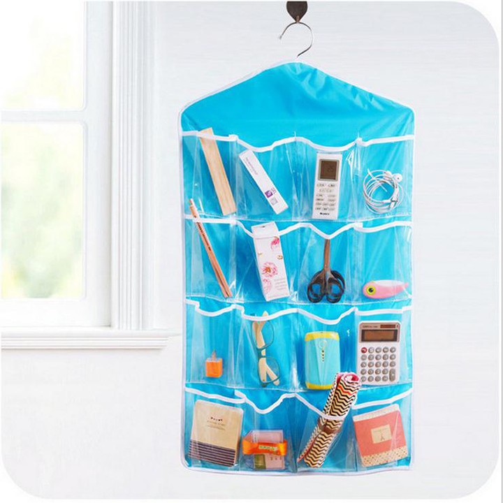 Túi treo đồ 16 ngăn giúp treo phụ kiện quần áo, đồ trang điểm, trang trí tiện dụng cho các bạn trẻmeomeo