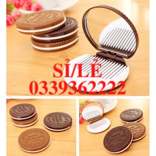 [ HAIANHSHOP ] Bộ gương kèm lược bánh quy độc đáo - Bộ gương hình bánh quy kèm lược   Duashop &gt;