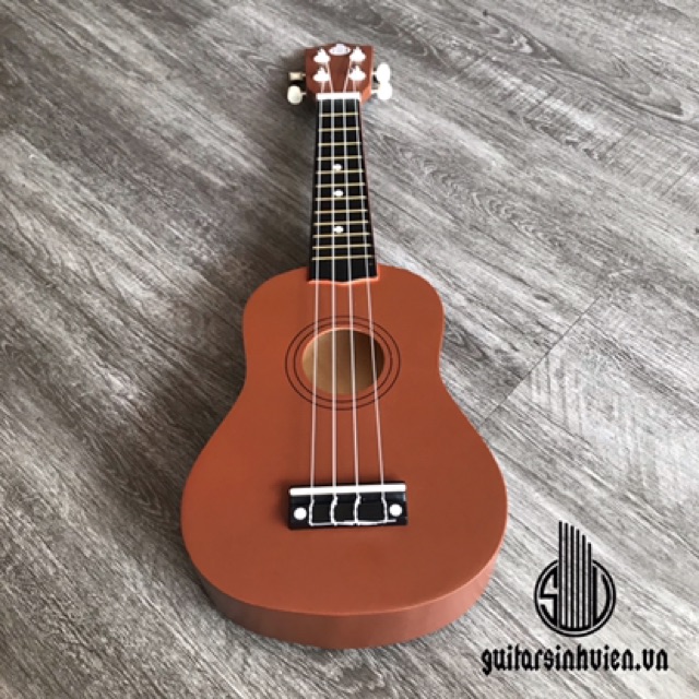 Đàn ukulele màu nâu - cỡ soprano tặng phụ kiện