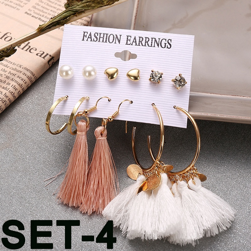 Set bông tai tua rua phong cách Bohemian xinh xắn cho nữ