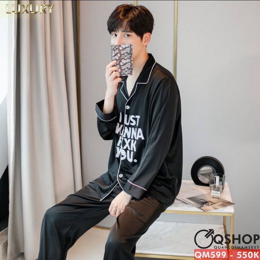 Bộ đồ pijama nam luxury cao cấp quần dài, tay dài QSHOP QM599