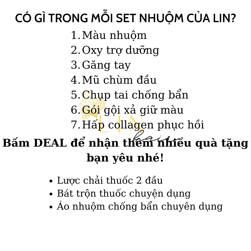 Màu nhuộm NÂNG TÔNG nhẹ không hại tóc kèm dụng cụ nhuộm tóc và hấp phục hồi collagen Linhair