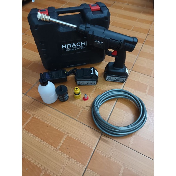 máy rửa xe dùng pin mini máy rửa xe tăng áp hitachi bảo hành 12 tháng