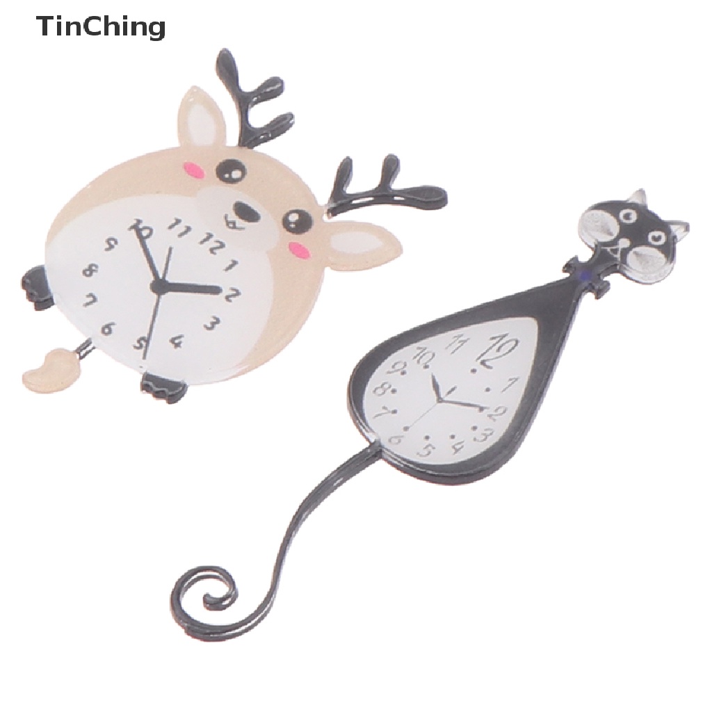 1 Đồng Hồ Treo Tường Kiểu Dáng Hoạt Hình Đáng Yêu Trang Trí Nhà Búp Bê 1: 12