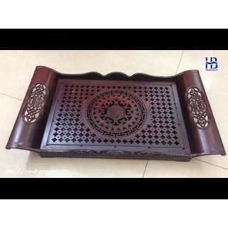 Khay đựng bình trà nhựa giả gỗ