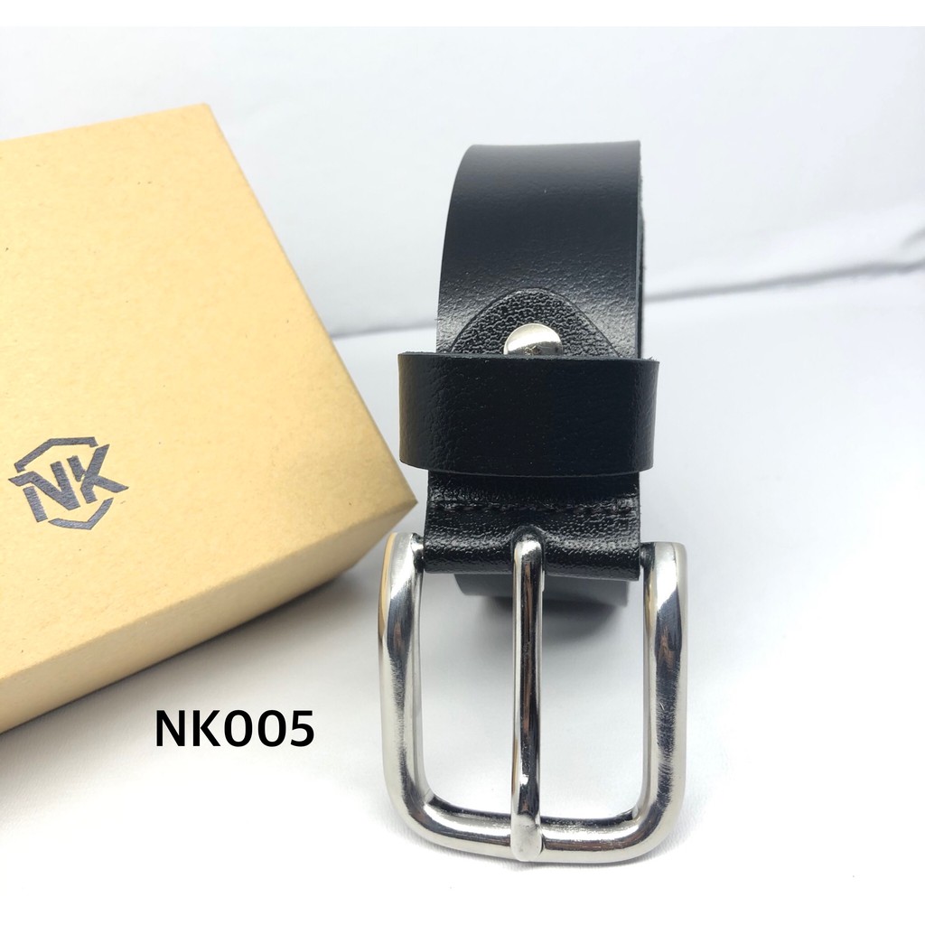 Thắt lưng NIKA da 1 lớp bản 37mm khoá đúc inox (NK005) tặng đầu đục | BigBuy360 - bigbuy360.vn