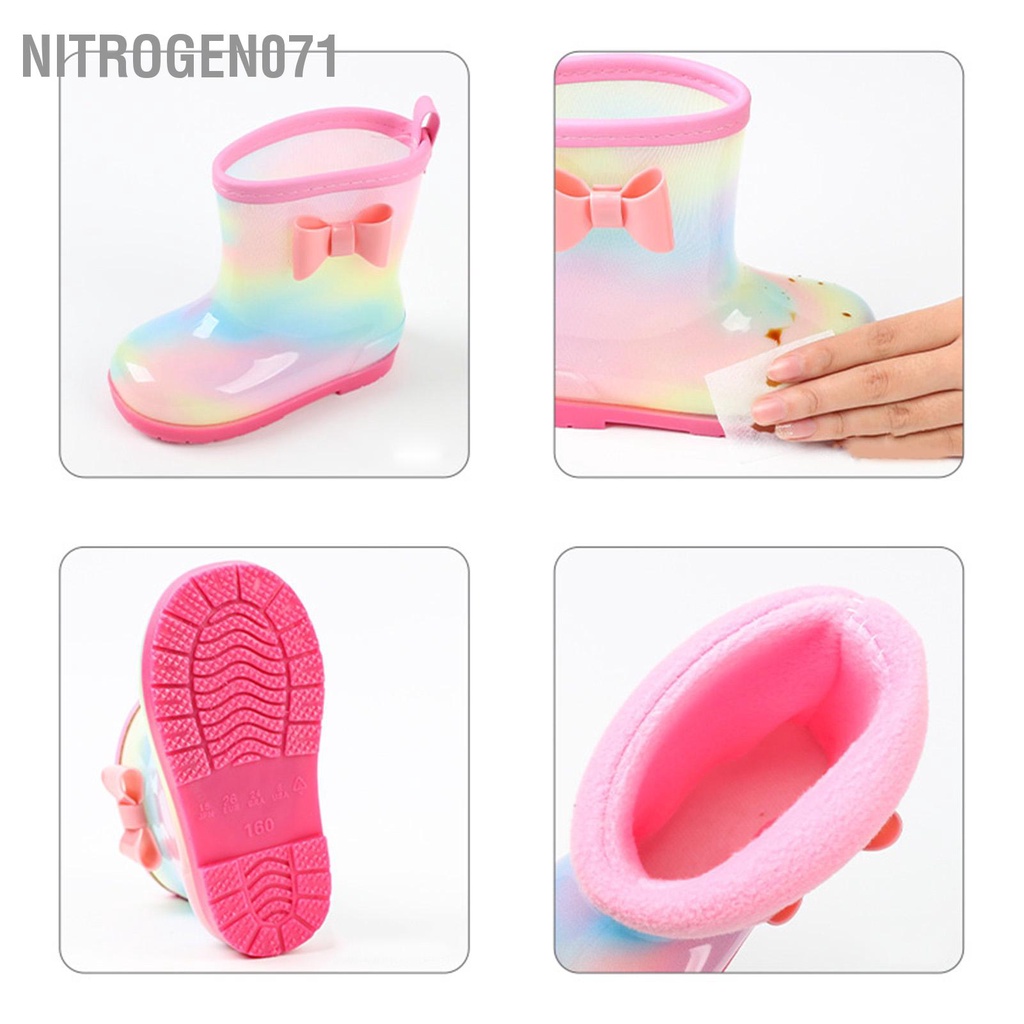 Nitrogen071 1 đôi Giày đi mưa cho trẻ em Bốn mùa Universal dành Cầu vồng không trơn trượt thoáng khí thấm nước
