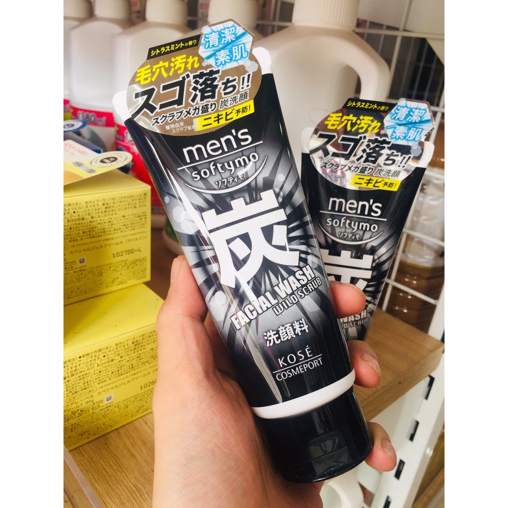 Sữa Rửa Mặt Than Hoạt Tính Dịu Nhẹ Cho Nam Softymo MENʼS Nội Địa Nhật Bản 130g - SAKUKO