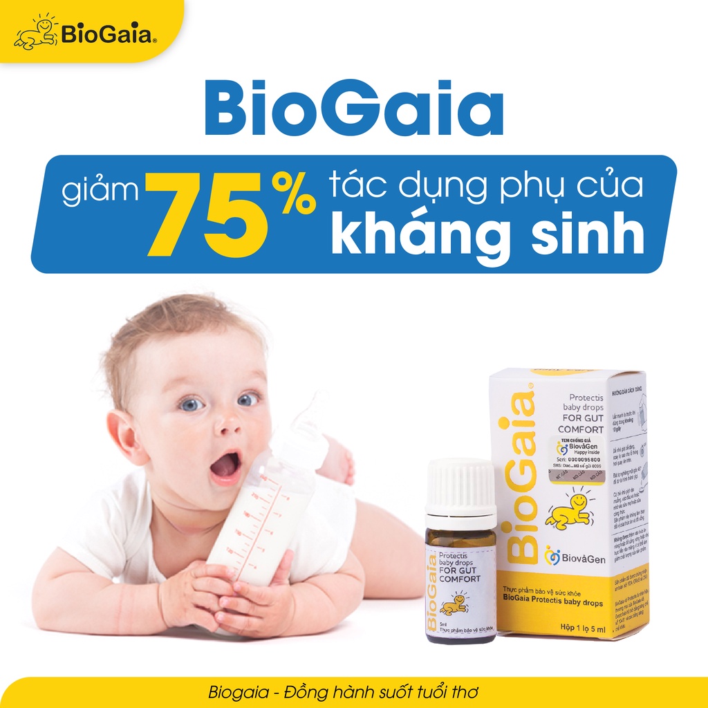 (Cam kết Chính Hãng) Men BioGaia Protectis, men tiêu hóa men vi sinh bổ sung, cải thiện hệ vi sinh đường ruột 5ml