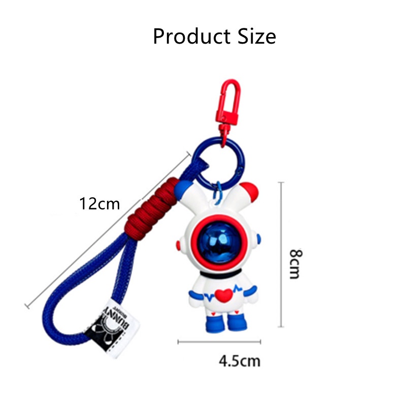 Móc Khóa Hình Thỏ Phi Hành Gia Sáng Tạo Thời Trang