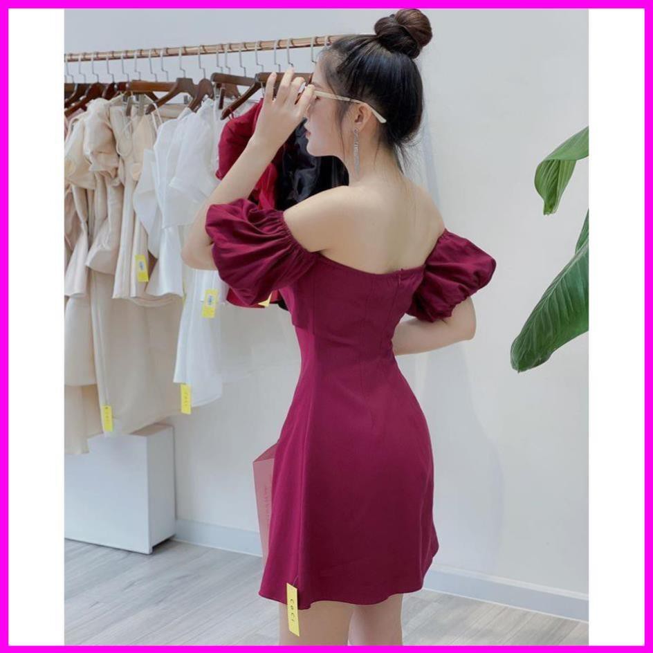 [   VÁY TRẮNG ] Đầm đi tiệc, đi chơi rớt vai nơ ngực xinh xắn Classy Dress Đầm nữ dự tiệc