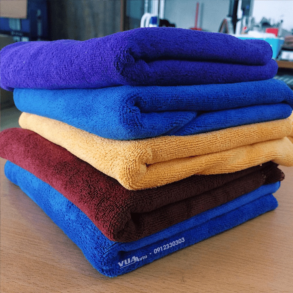 Khăn lau xe ô tô VuaAuto cao cấp mềm, mịn siêu thấm nước, khăn microfiber chuyên dụng cho lau nội thất xe