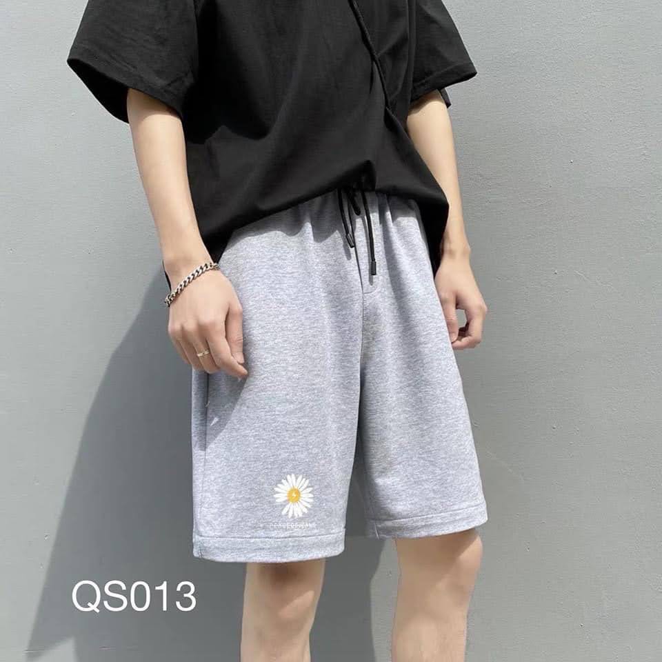 Quần đùi ngắn nam nữ mặc nhà thêu bông cúc nhí | BigBuy360 - bigbuy360.vn