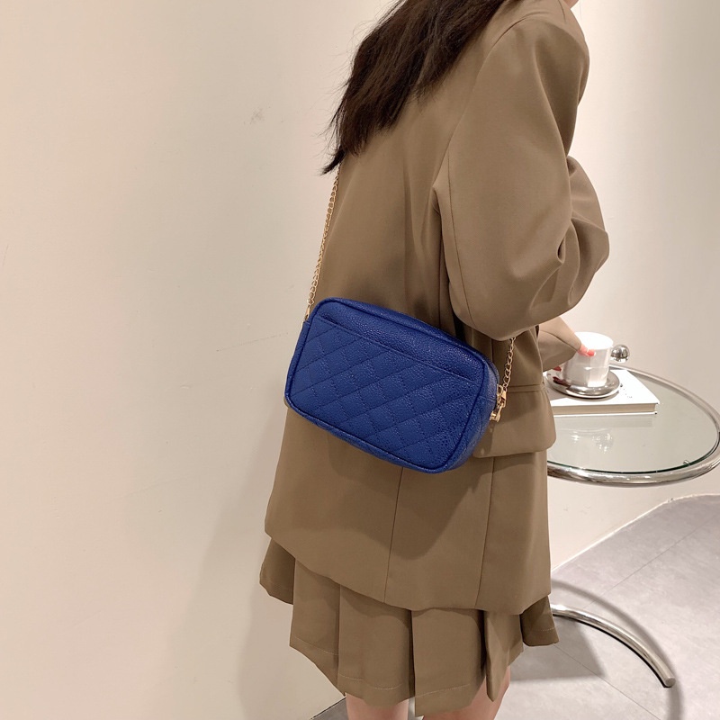 Túi Đeo Chéo Hình Vuông Nhỏ Màu Trơn Họa Tiết Hình Thoi NB00266