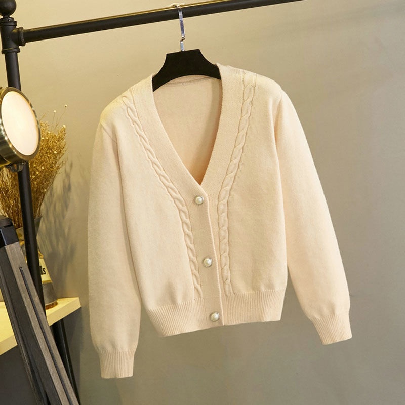 Áo Khoác Cardigan Dệt Kim Dáng Rộng Dài Trung Bình Thời Trang Thu Đông Mới Dễ Phối Đồ Phong Cách Hàn Quốc Cho Phụ Nữ Trung Niên