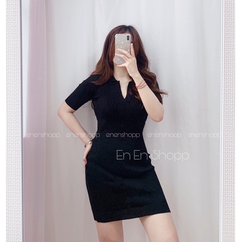 [Mã SKAMA06 giảm 8% tối đa 50K đơn 250K] [ẢNH THẬT]Váy polo len tăm(V127) | BigBuy360 - bigbuy360.vn