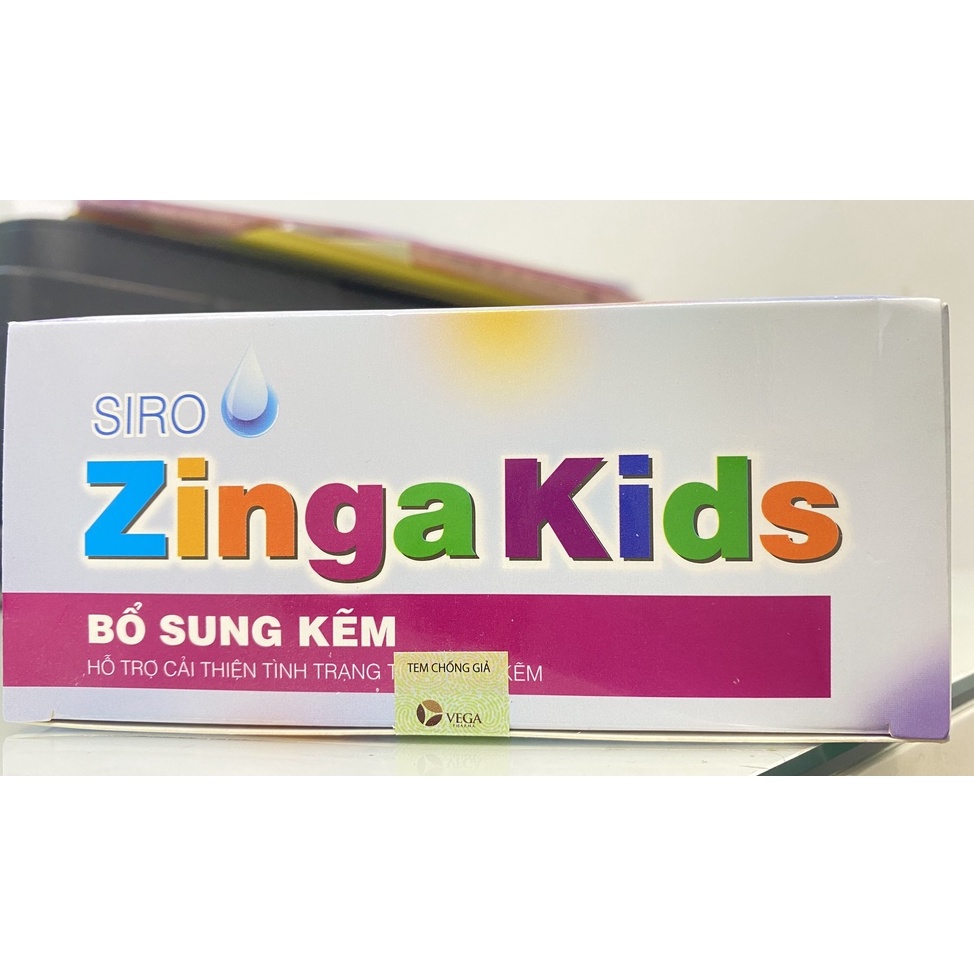 Siro Kẽm Ống Zinga Kids Giúp Bé Tăng Đề Kháng,Tiêu Hóa Tốt,Kích Thích Ăn Ngon Cho Bé.Hộp 20 Ống