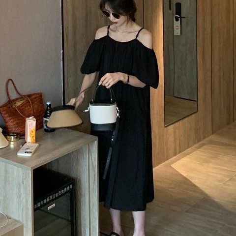 Đầm Hai Dây Dáng Rộng Màu Xanh Lá Mùa Hè Phong Cách Pháp Cổ Điển Thời Trang Cho Nữ