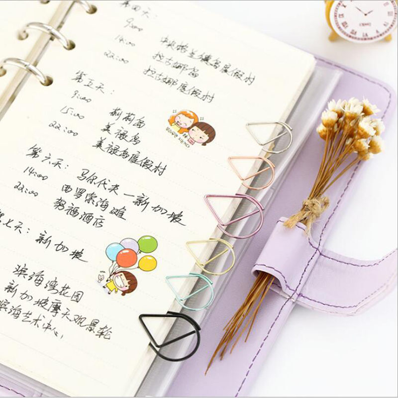 Set 10 Phụ Kiện Đánh Dấu Trang Sách Bằng Kim Loại Hình Giọt Nước