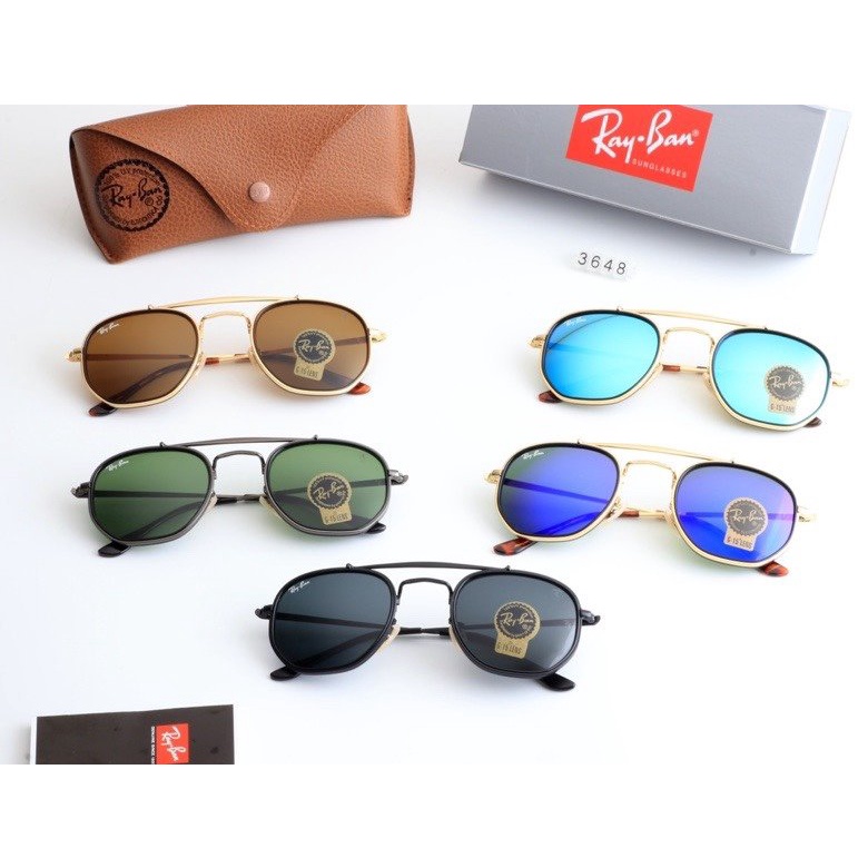 (COD Available) Ray-Ban_ Kính râm Clubmaster Large Metal 2021 Châu Âu và Mỹ Người hâm mộ Kính râm Nam và Nữ Lái xe Du lịch Kỳ nghỉ Bảo vệ tia cực tím Kính râm đi biển