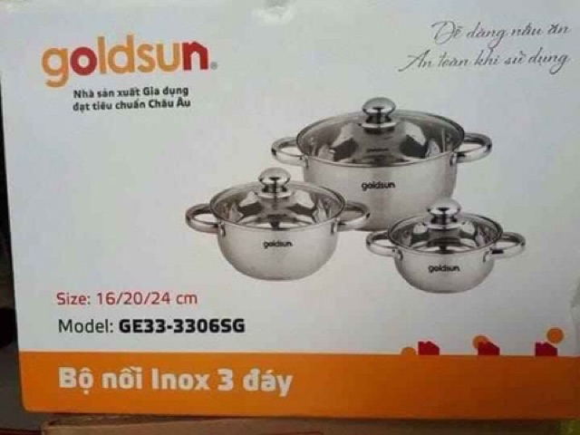 Bộ nồi 3 đáy goldsun