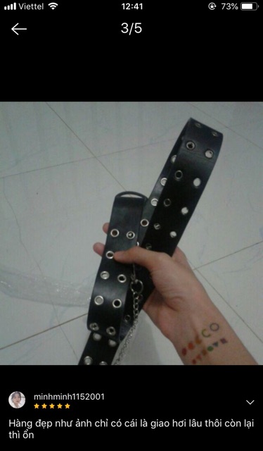 Thắt lưng dây xích 2 hàng lỗ (hàng có sẵn)