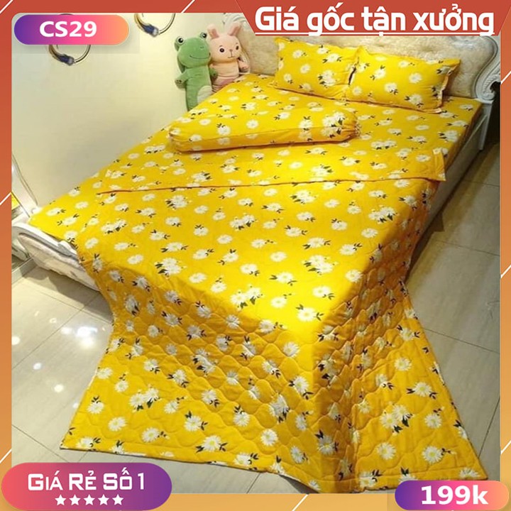 Chăn Ga May Sẵn Chất Liệu Cotton Poly