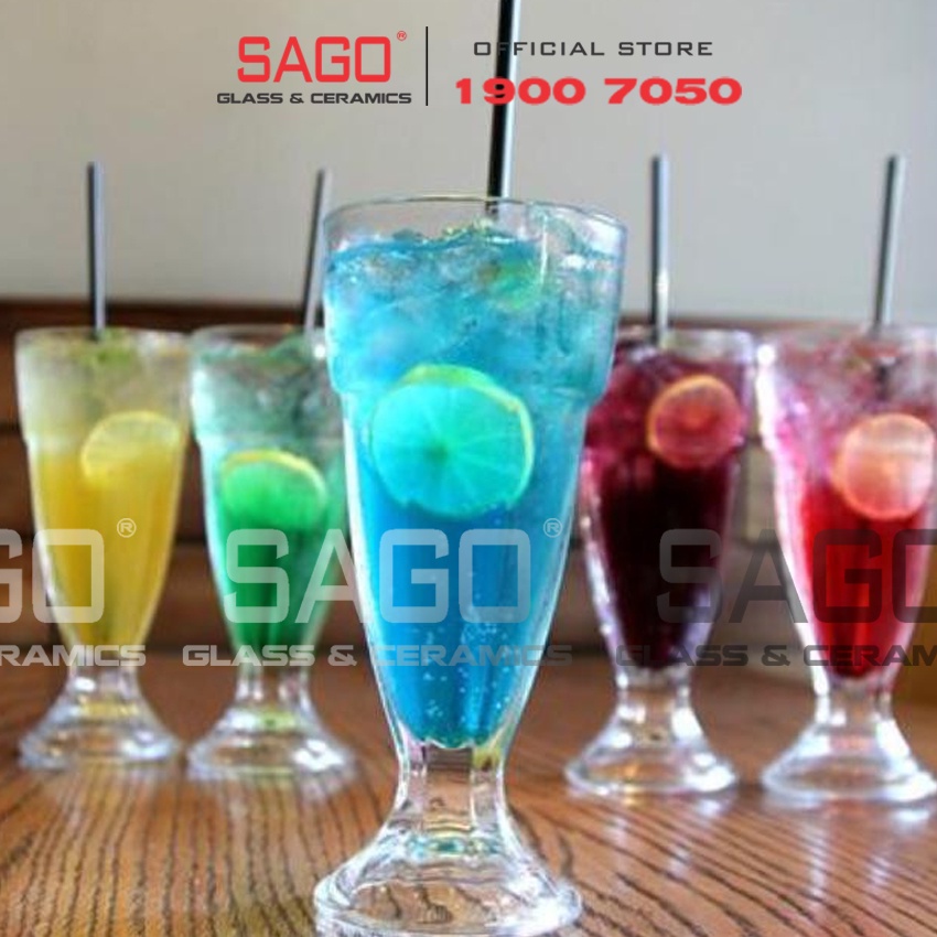Ly Thủy Tinh Deli Soda Sọc Ngắn 310ml | Thủy Tinh Cao Cấp
