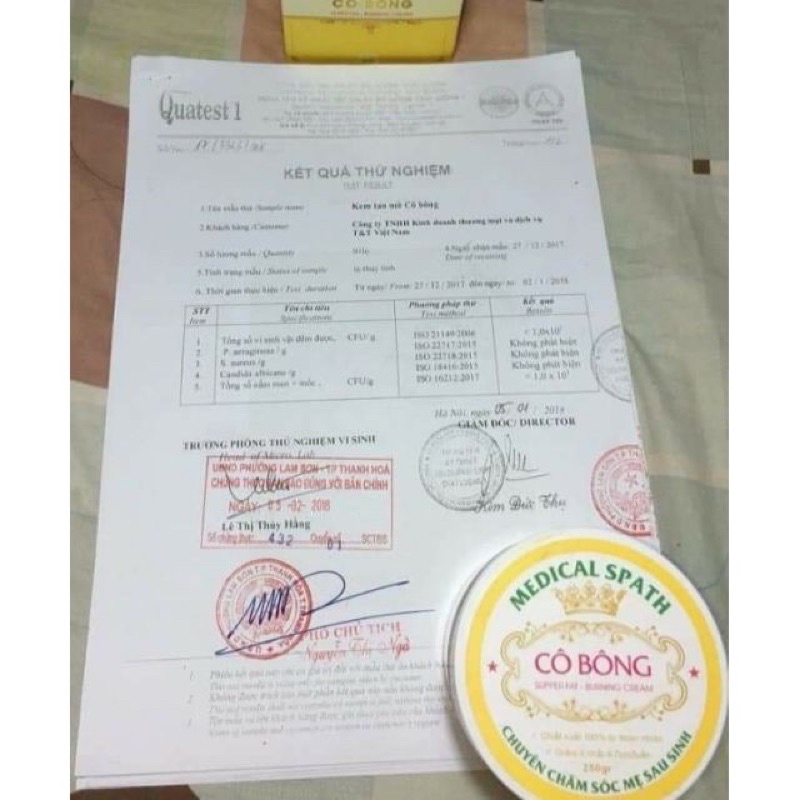 Kem tan mỡ cô bông chính hãng công ty