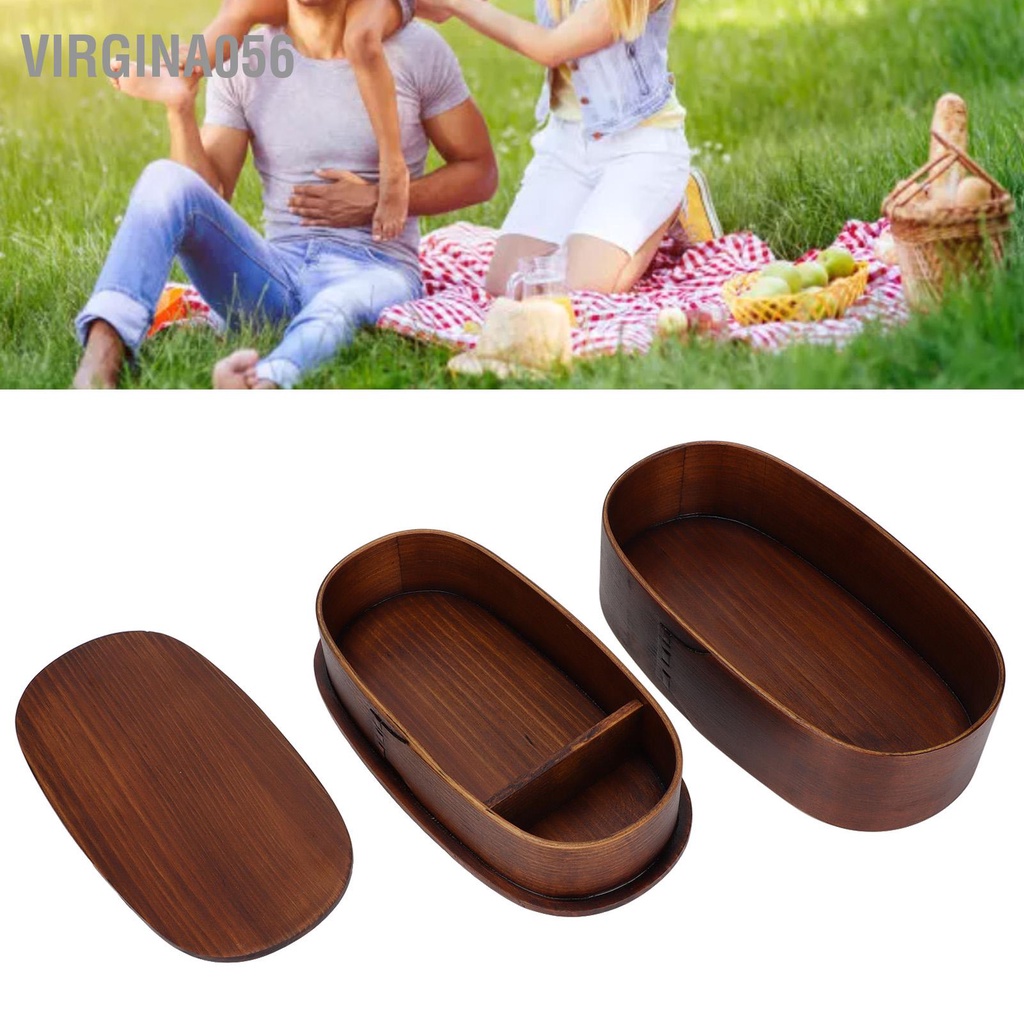 Có thể bán buôn Hộp cơm Bento Nhật Bản 2 lớp đựng thực phẩm bằng gỗ cho trẻ em Người lớn Đi bộ leo núi Trường học văn phòng Virgina056 Hàng giao ngay