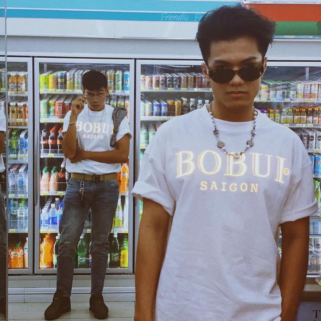 Áo thun bobui , áo tee unisex bobui, áo basic phản quang trắng chính hãng