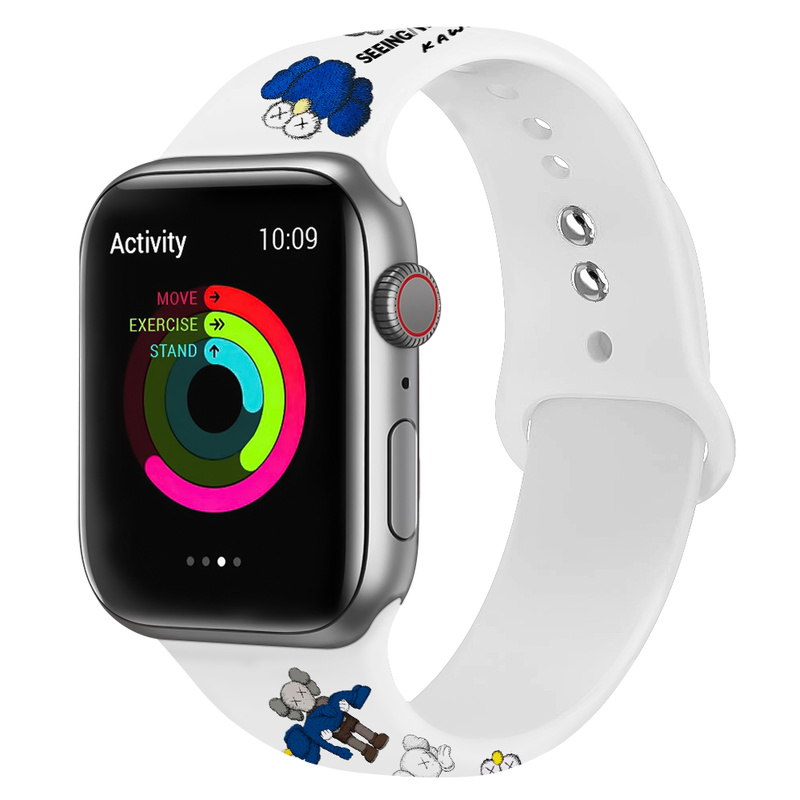 Dây Silicon Họa Tiết Sesame Street Thời Trang Dễ Thương Cho Đồng Hồ Iwatch Series 6 Se 5 4 3 2 1 38mm 40mm 42mm 44mm