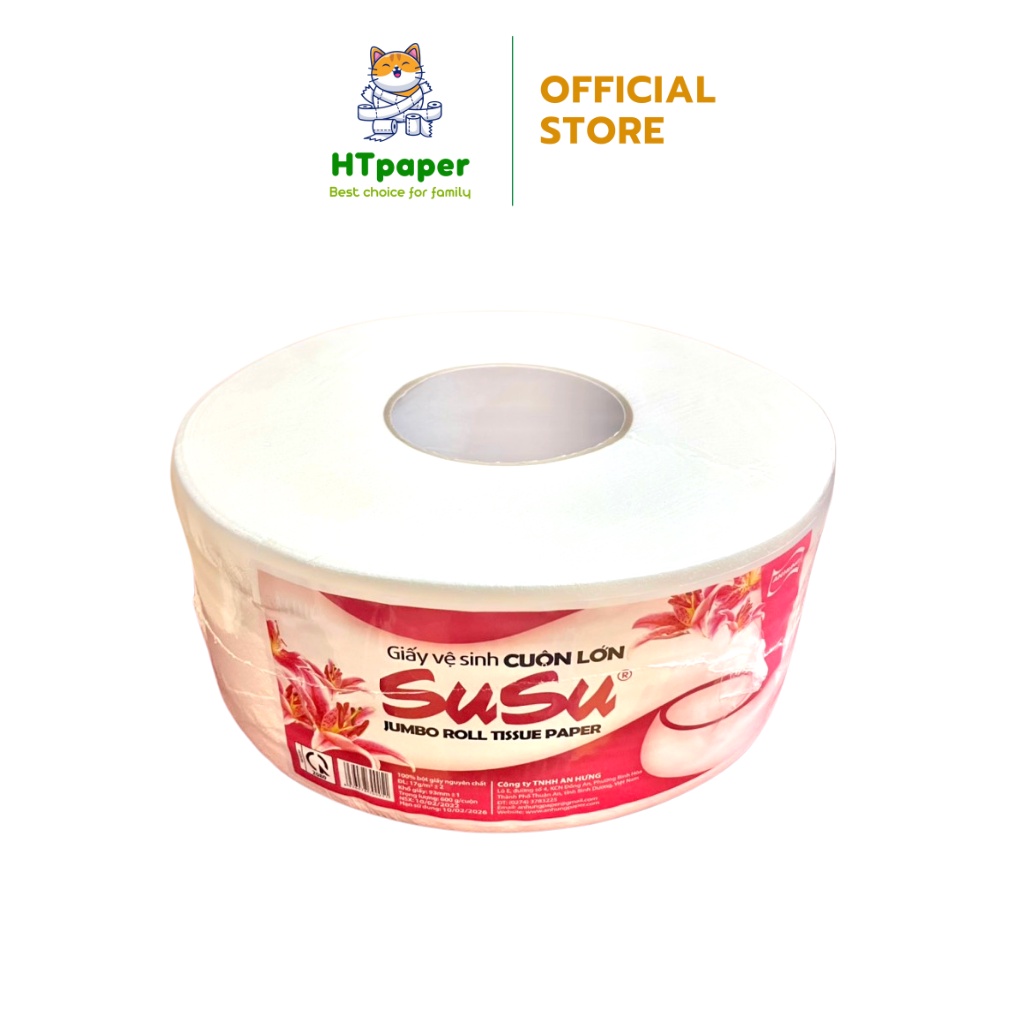[HOẢ TỐC] Giấy Vệ Sinh Cuộn Lớn, Giấy Vệ Sinh Công Nghiệp Susu 600gr cao cấp siêu mềm mịn