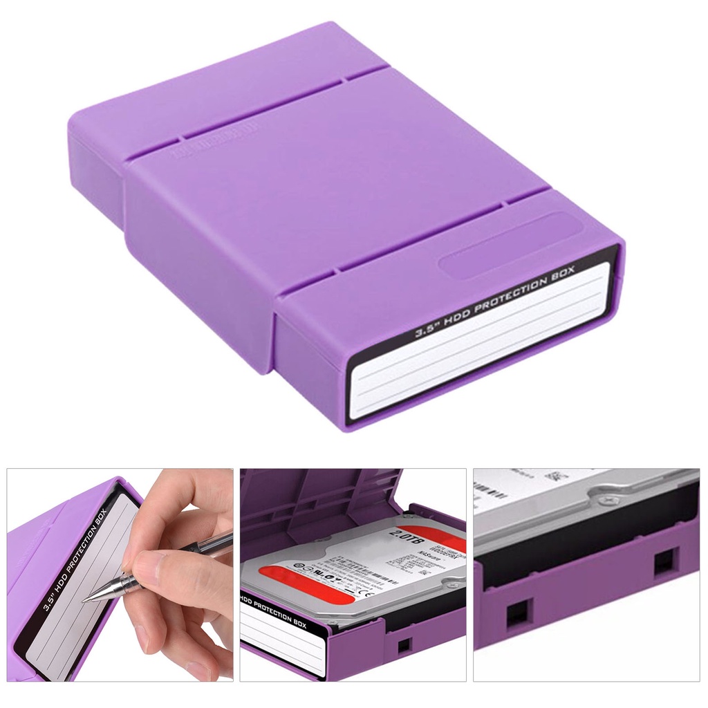 Hộp Đựng Ổ Cứng Chống Sốc Màu Trơn 3.5 Inch | BigBuy360 - bigbuy360.vn