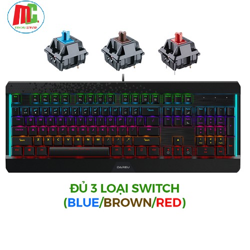 [Mã ELMSBC giảm 8% đơn 300K] Bàn Phím Cơ Gaming Dareu EK169 104 Key (MULTI LED, Blue/ Brown/ Red D switch) - Chính Hãng