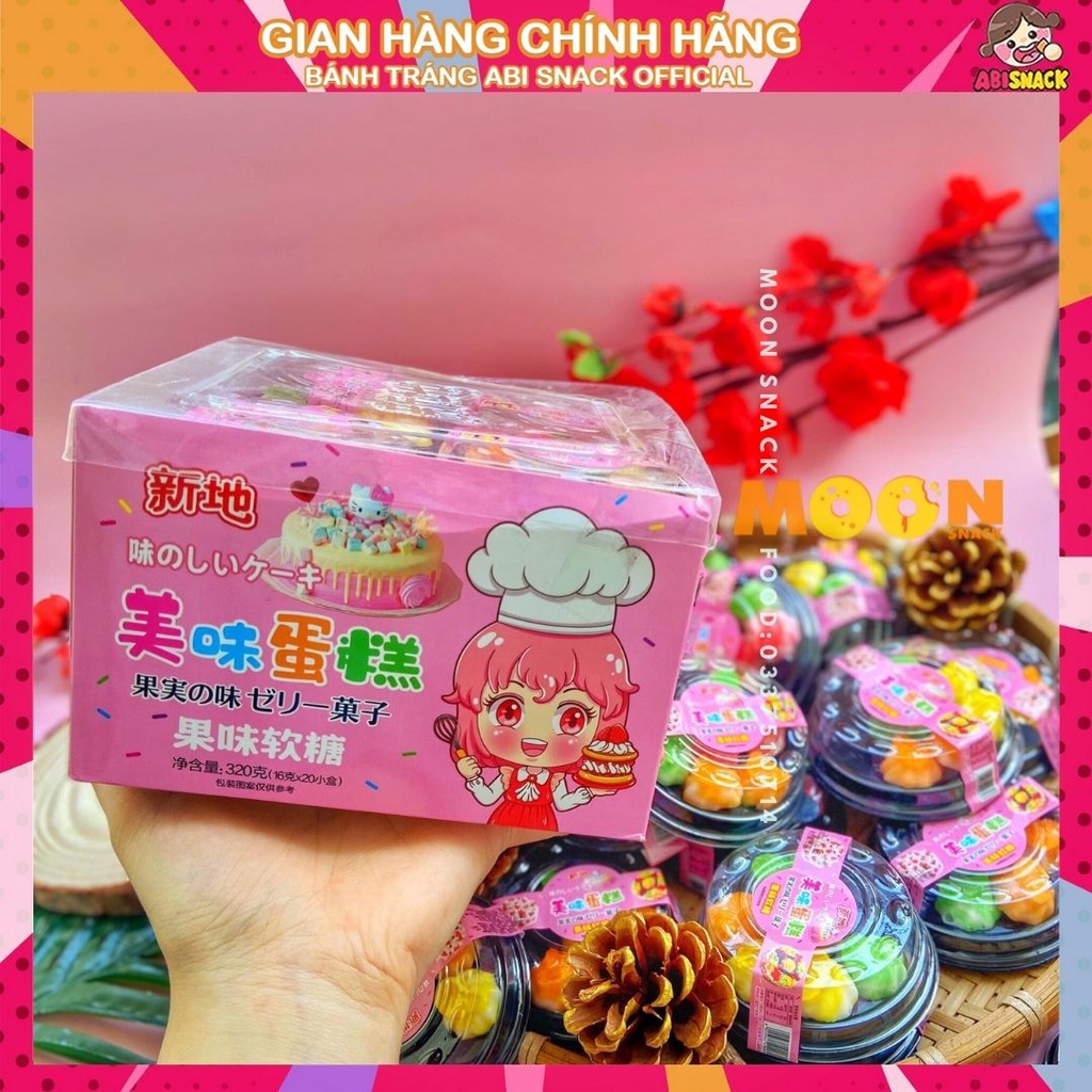 Kẹo hộp thạch bánh kem cô gái một hộp gồm 6 viên-món ăn vặt tuổi thơ 16g