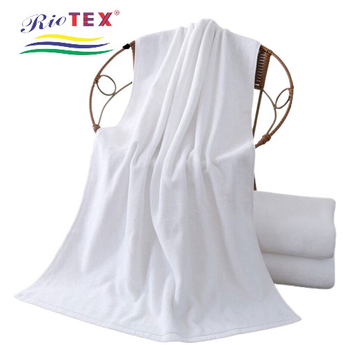 Khăn tắm trắng cao cấp RIOTEX - 70x140cm 400g A, Thấm hút tốt, mềm mịn cho Gia Đình, Khách Sạn, Spa,...