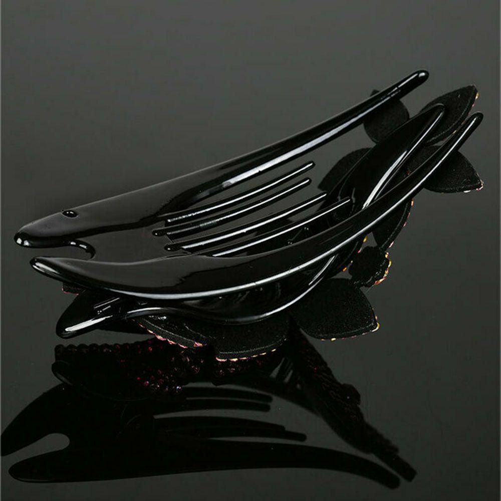 Kẹp Tóc Đính Hoa Kép Linh Hoạt Mới Cho Nữ