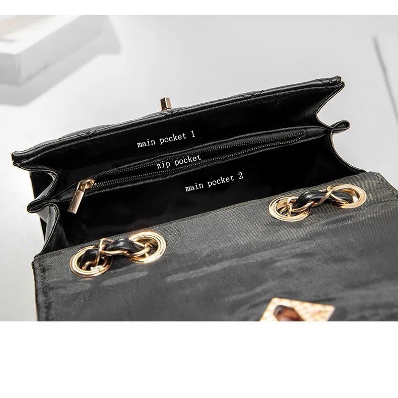 Túi Xách Nữ Túi Xách Da PU Phối Dây Xích Đeo Vai Sành Điệu Hợp Thời Trang Cho Nữ