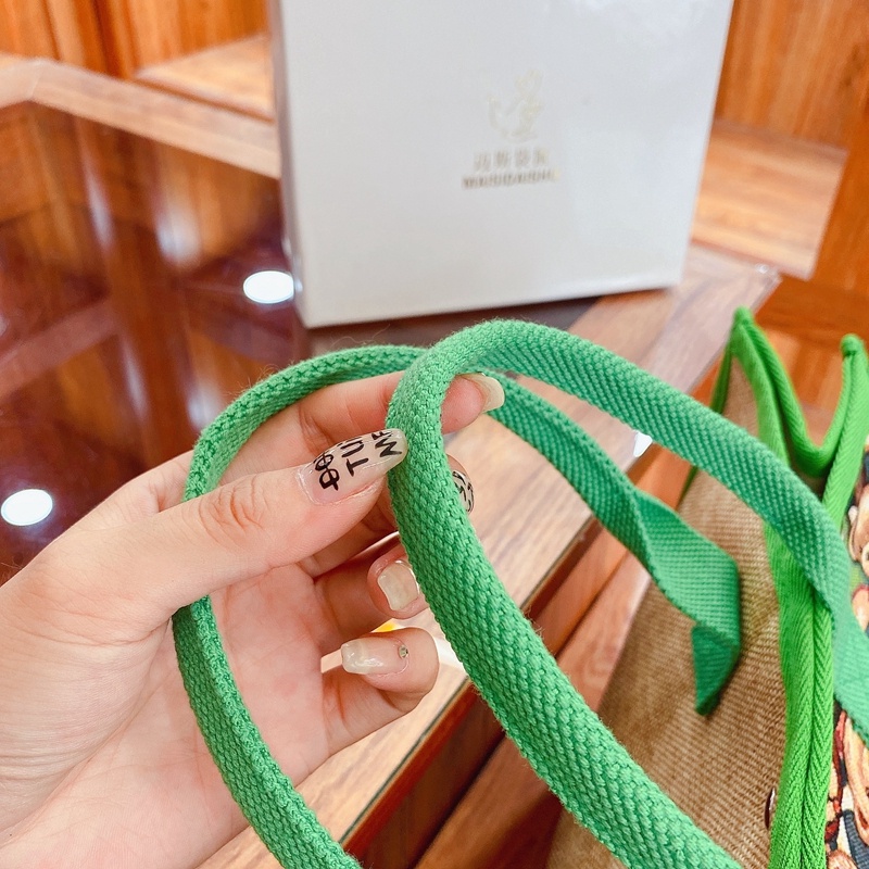 Túi Tote Đựng Mỹ Phẩm Có Khóa Kéo Họa Tiết Gấu Hoạt Hình Xinh Xắn