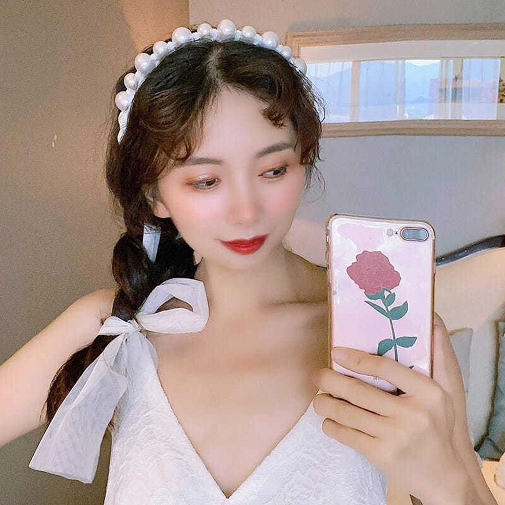 Băng Đô Vải Organza Đính Nơ Lấp Lánh Dễ Thương