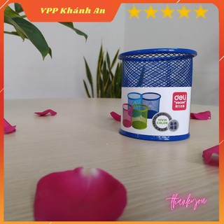 Khay đựng bút sắt- Ống cắm bút sắt Deli 9153