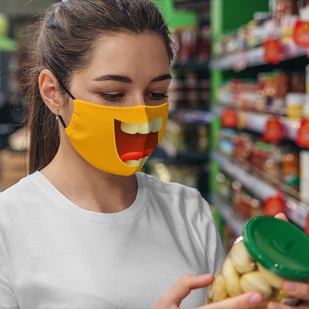 Khẩu trang dễ thương vui nhộn thú cưng hoạt hình trẻ em đáng yêu Mặt Cảm Xúc EMOJIS CARTWELL bảo vệ toàn diện thoáng khí