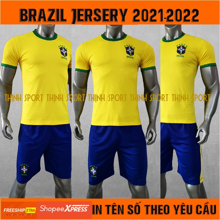 Bộ quần áo đá banh Brazil, Bộ quần áo bóng đá in tên và số theo yêu cầu